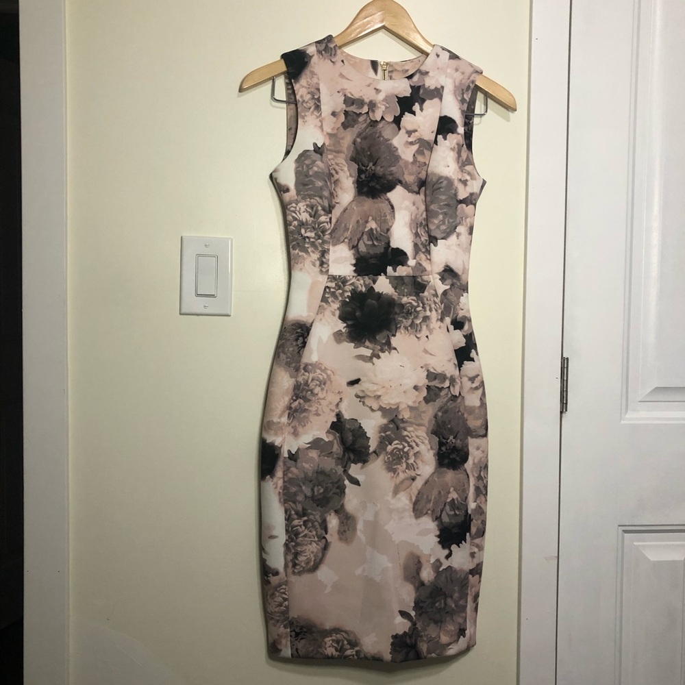 Calvin Klein Floral Scuba Sheath Dress